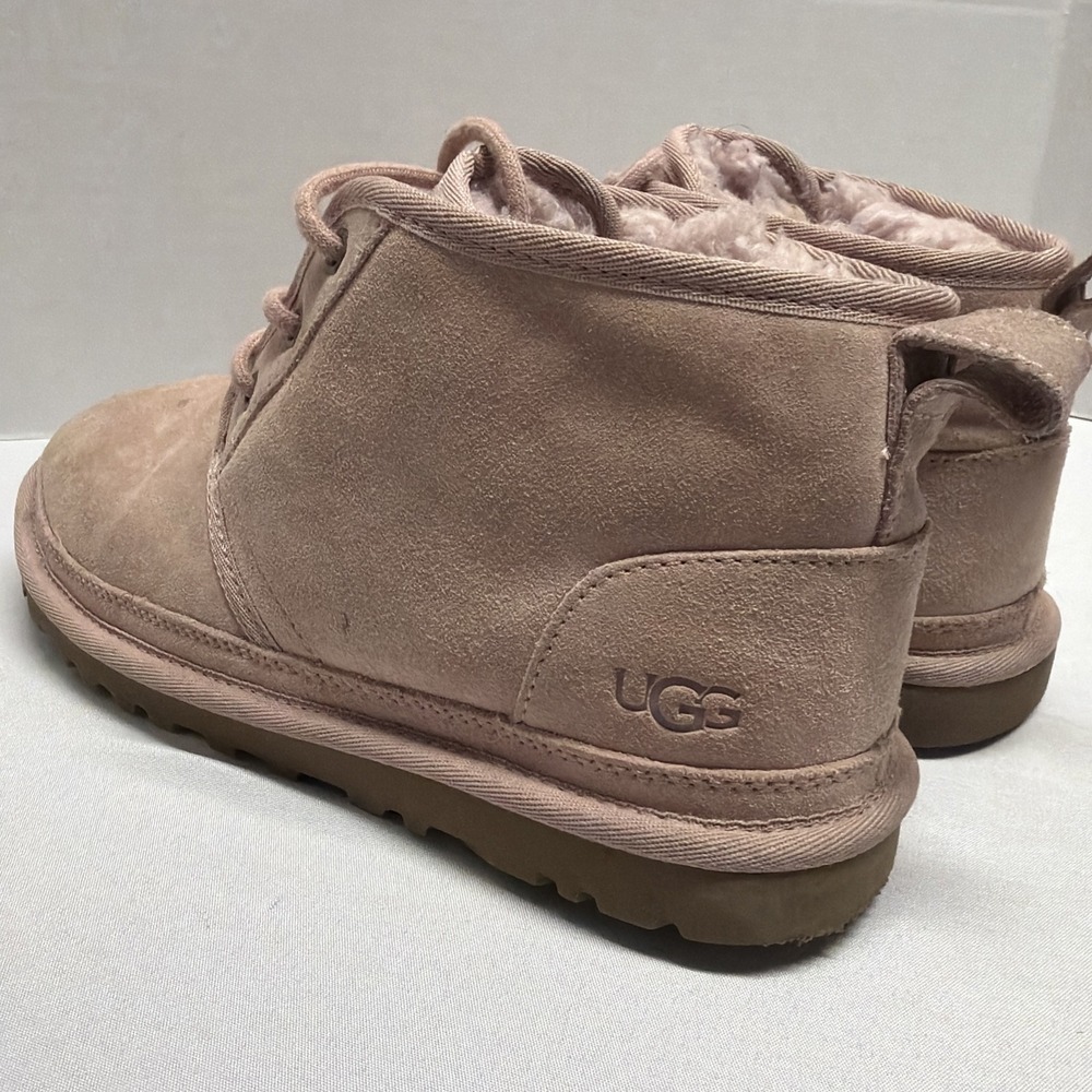 UGG Neumel Pink Suede Sheepskin Ankle Boots Booties Shoes Size US 8 Women